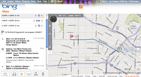 Bing Now Offering Transit Directions For Metro The Source