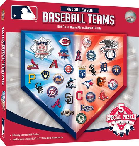 Mlb Team Logos Home Plate Shaped 500pc Baseball Puzzle Easter Possible