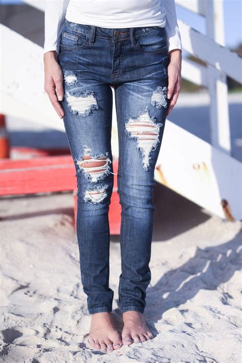 Medium Denim Destroyed Skinny Jeans | Destroyed skinny jeans, Skinny jeans, Skinny