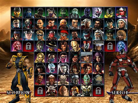 Mortal Kombat Armageddon Character Select Screen