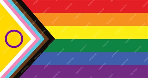 Premium Vector The Lgbtq Progress Pride Flag With Intersex Inclusive Rainbow Flag Vector Image