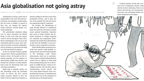 Opinion Piece Asia Globalisation Not Going Astray News And Views Eria