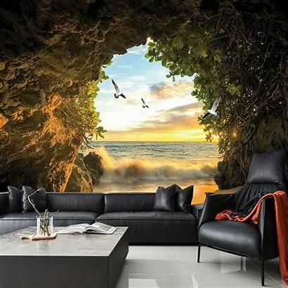 Mural Living Cave Nature Bedroom Murals Landscape