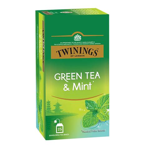 Twinings Green Tea And Mint 25 Teabags Green Tea Cool And Refreshing