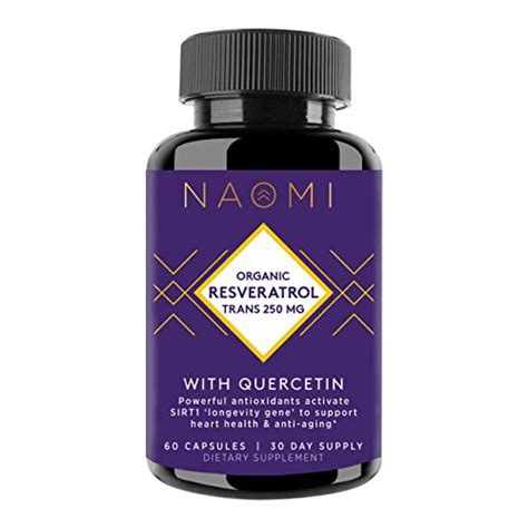 Naomi Organic Trans Resveratrol Supplement 250mg With Quercetin Anti
