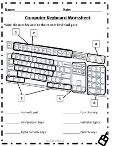 Computer Keyboard Worksheet Computer Lab Lessons Learn Computer