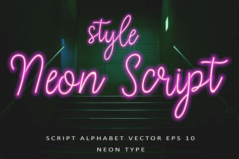 Neon Style Script Alphabet Vector Script Fonts ~ Creative Market