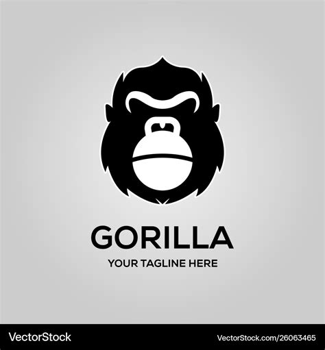 Gorilla Logo With Kettlebell Symbol Emblem On A Vector Image