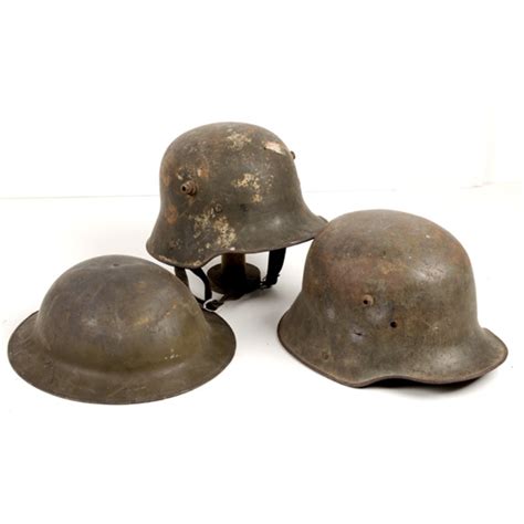 Wwi German Helmets And Doughboy Helmet Lot Of Three Cowans Auction