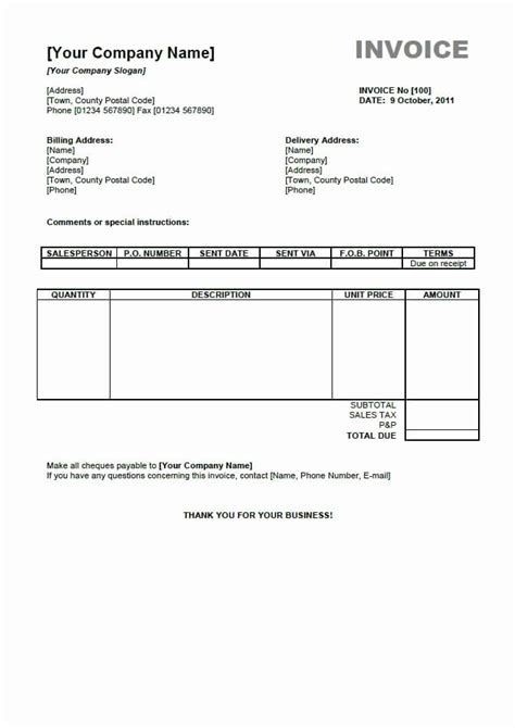 √ 25 Open Office Invoice Template Free In 2020 Invoice Template Word