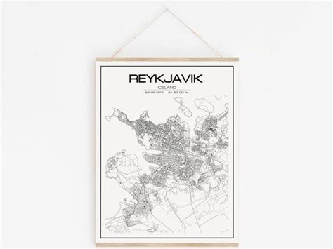 Reykjavik Map Print Reykjavik Iceland Custom Map Reykjavik Poster