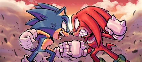 Sonic The Hedgehog And Knuckles The Echidna Sonic Drawn By Lemon
