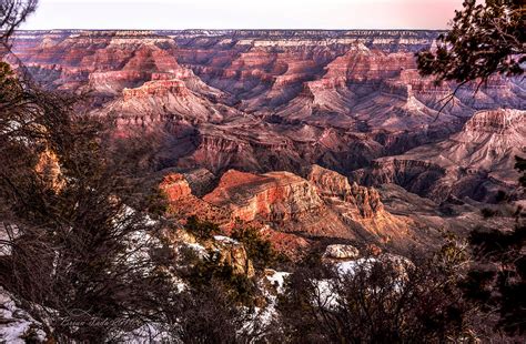 Grand Canyon Winter Sunrise Landscape At Yaki Point Photograph By Brian