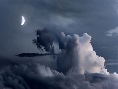 Heaven Can Wait Mist Night Moon Heaven Clouds Sky Nature HD