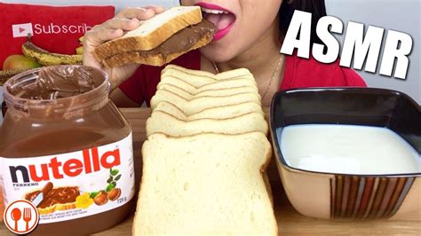 Asmr Dessert Milk Bread Jar Of Nutella Mukbang 누텔라 먹방 Lanieats Asmr Youtube