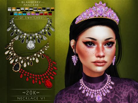 Blahberry Pancake 20k Necklace V1 The Sims 4 Download Simsfinds