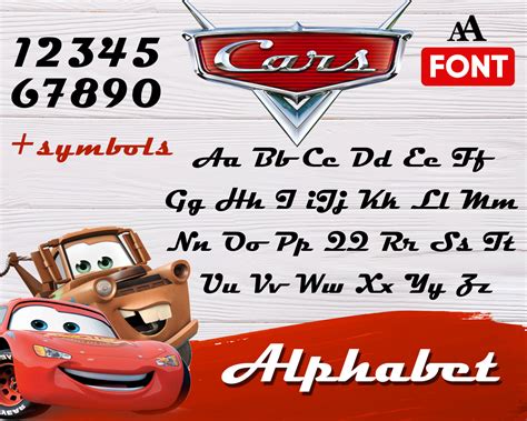 Cars Font Svg Cars Letters Svg Cars Alphabet Svg Cars Etsy