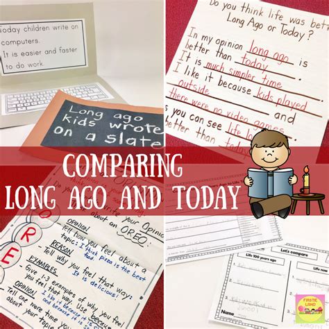 Long Ago And Today Activities Firstieland First Grade Teacher Blog