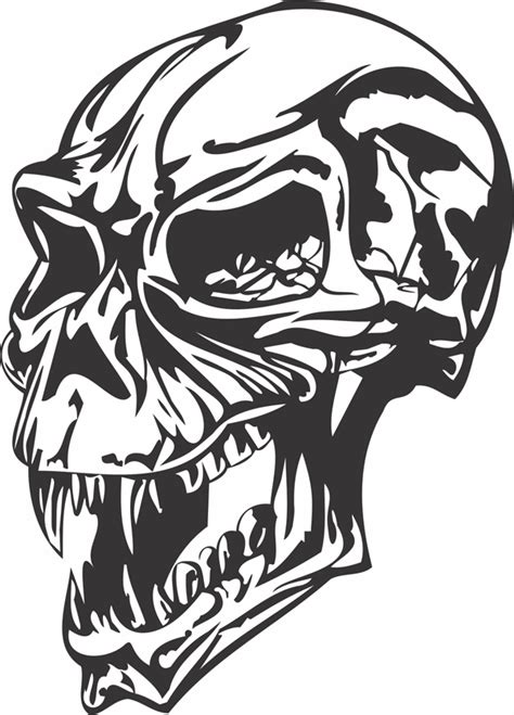 Angry Skull Dxf File Vectors File