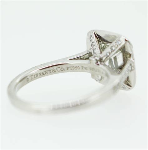 Tiffany And Co 162 Carat Legacy Cushion Cut Platinum Halo Style Engagement Ring For Sale At