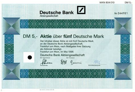 Gegründet 1870 in frankfurt wurde es zur führenden bank deutschlands, die ihre position auch in europa festigt und eine. HWPH AG - Historische Wertpapiere - Deutsche Bank AG