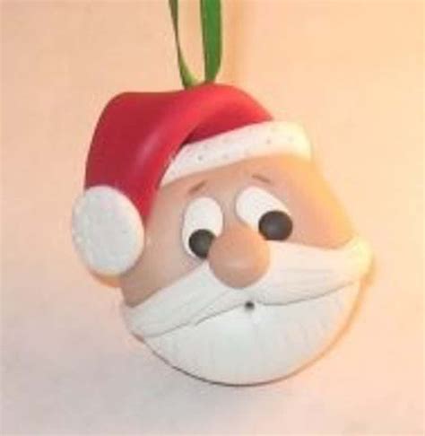 Polymer Clay Santa Head Polymer Clay Jewelry Diy