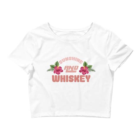Sunshine And Whiskey Womens Crop Top Tee Whiskey Riff Shop