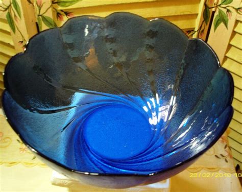 Vintage Large Cobalt Blue Bowl Serving Bowl Salad Bowl Etsy