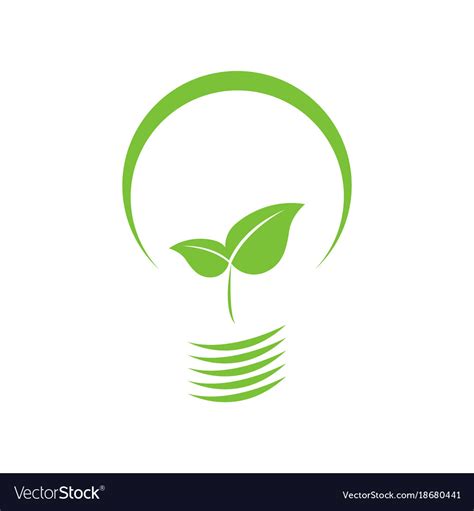 Eco Friendly Leaf Bulb Royalty Free Vector Image