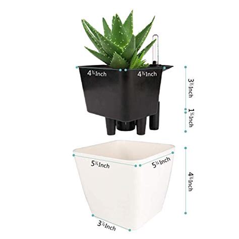 T4u 55 Inch Self Watering Plastic Planter With Water Level Indicator