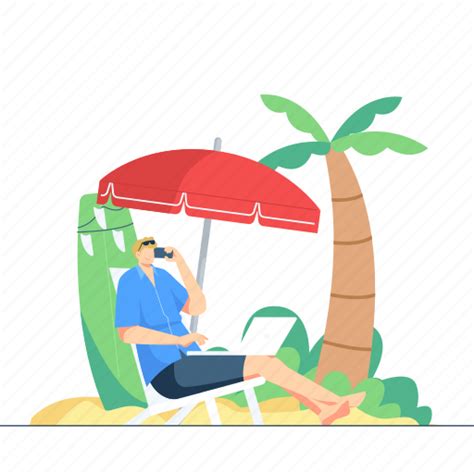 Summer Holiday Vacation Beach Relax Tourism Sea Illustration Download On Iconfinder
