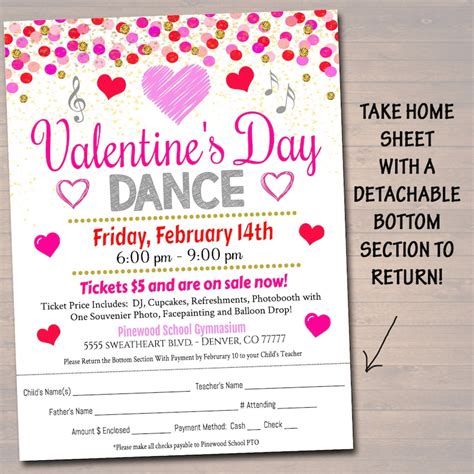 Editable Valentines Day Dance Set School Dance Flyer Etsy