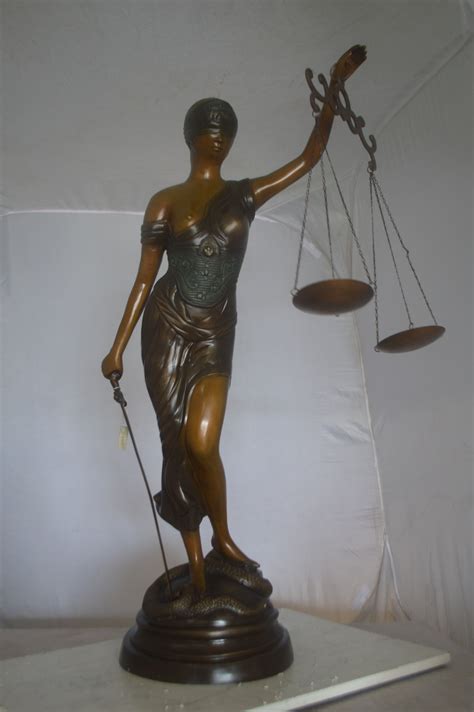 Lady Justice 47h Bronze Statue Size 25l X 11w X 47h Nifao
