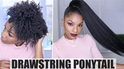 How To Drawstring Ponytail On Natural Hair Youtube