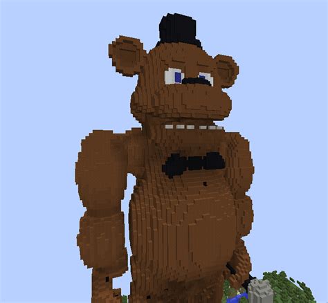 Freddy Fazbear Fnaf 3d Minecraft Statue Build Minecraft Map