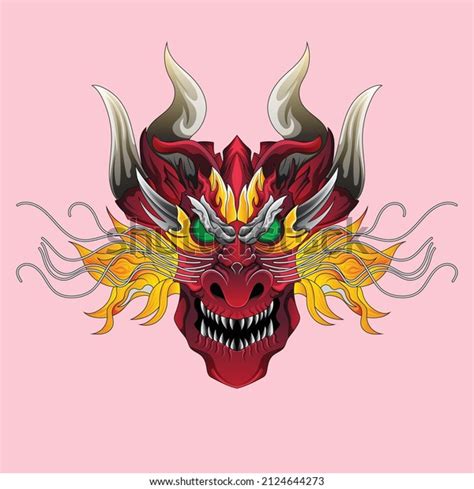 Red Dragon Head Illustration Available Your Stock Vector Royalty Free