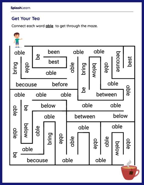 Connect The Word Able Printable Reading Worksheet