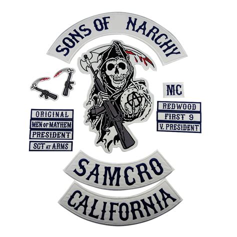Sons Of Patch Anarchy Soa Motorcycle Patch Biker Embroidered Badge For