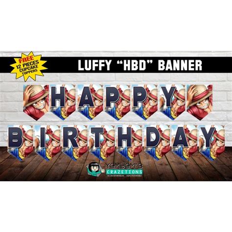 One Piece Luffy Happy Birthday Banner Shopee Philippines