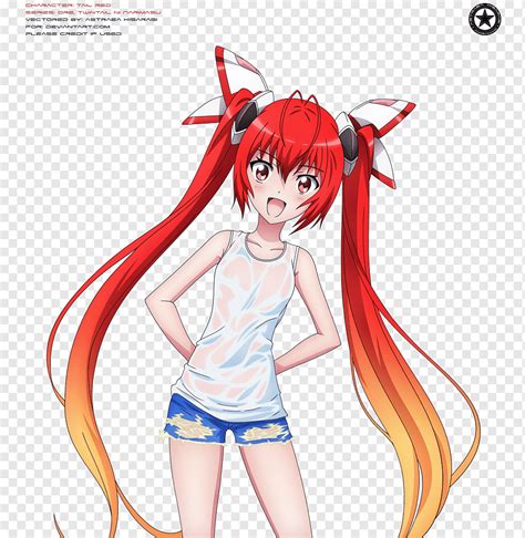 Anime Vai Ser O Twin Tail Menina M Gica Cauda Vermelha Cg Artwork Cabelo Preto Chibi Png