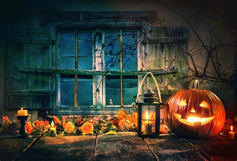 New Halloween Pumpkin Theme Fallen Leaves Photography Backdrop Sale