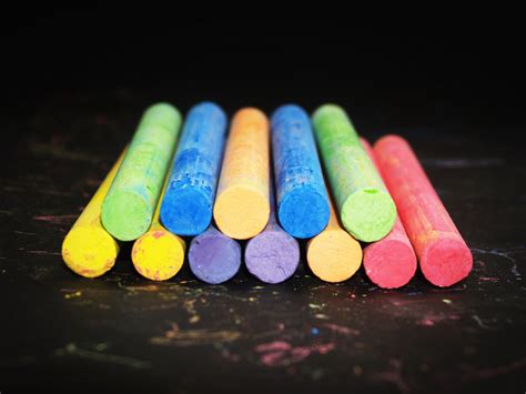 Colored Chalk On A Blackboard Background Amazing Materials For You