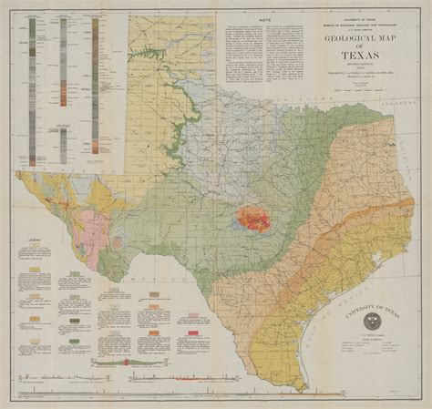 The Definitive Geologic Map Of Texas Published By The University Of