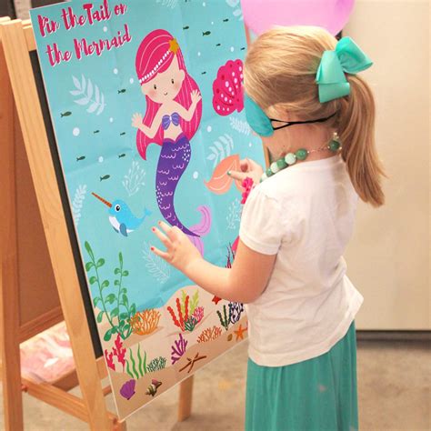 Buy Aparty4u Pin The Tail On The Mermaid Party Game For Kids Under The