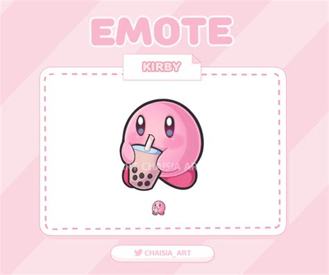 Kirby Boba Sip Emote For Twitch Streamers Discord Youtube Etsy Australia