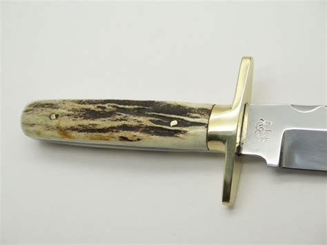 Vtg A Wright And Son Sheffield England Stag Fixed Blade Bowie Hunting