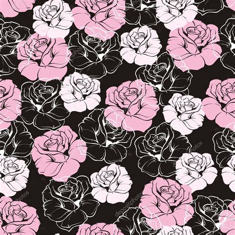 Ornament darkcyan, design fabric art, fashion contour. Seamless vector dark floral pattern with pink and white ...
