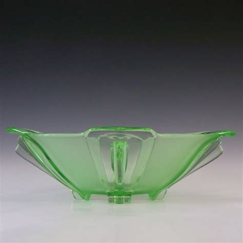 Stölzle 19280 Czech Art Deco Uranium Green Glass Bowl Ws11538 £3325