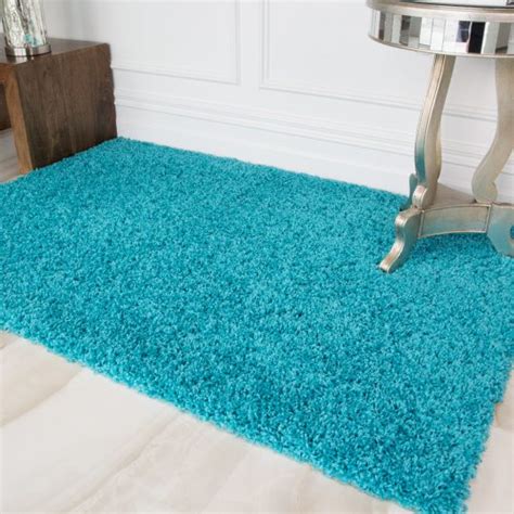Rugs Vancouver Range Teal Blue Fluffy Shaggy Rug Lowrys Modern