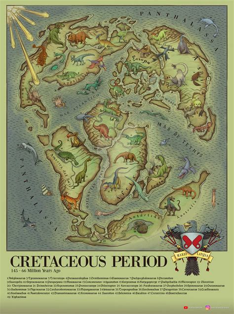 Cretaceous Period World Map Old Cartography Style By Mariolanzas On